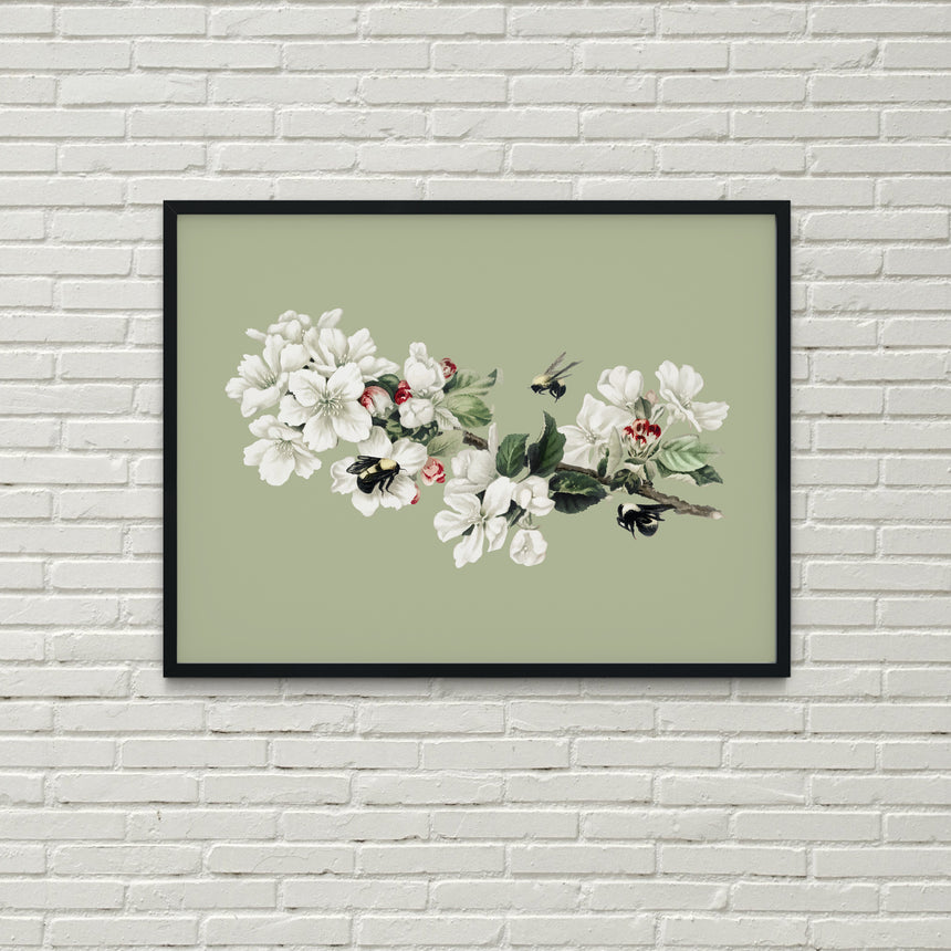 Cherry Blossom Bees | Vintage Art